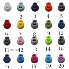 20 X Cord Lock Stopper Toggle End Strong Spring Fastener Drawstring 1 Hole 4X6mm