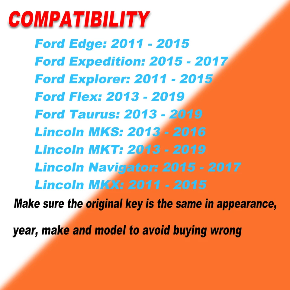 2 дистанционных умных брелока для ключей для Ford Flex Taurus Lincoln MKT 2013–2019 + программатор - Изображение 4 из 4