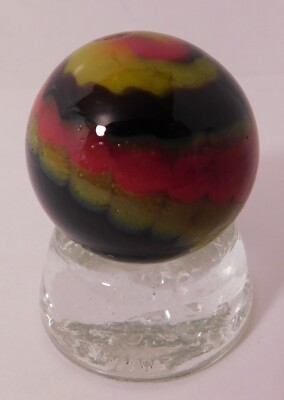 1 - Lovely Signed Andy Davis Handmade Swirl 33 MM = 1-1/4'' Dia. Art Glass Marble
