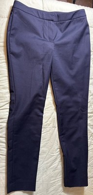 Etcetera Dark Blue Cotton Blend Straight Leg Dress Pants Size 8 Women s