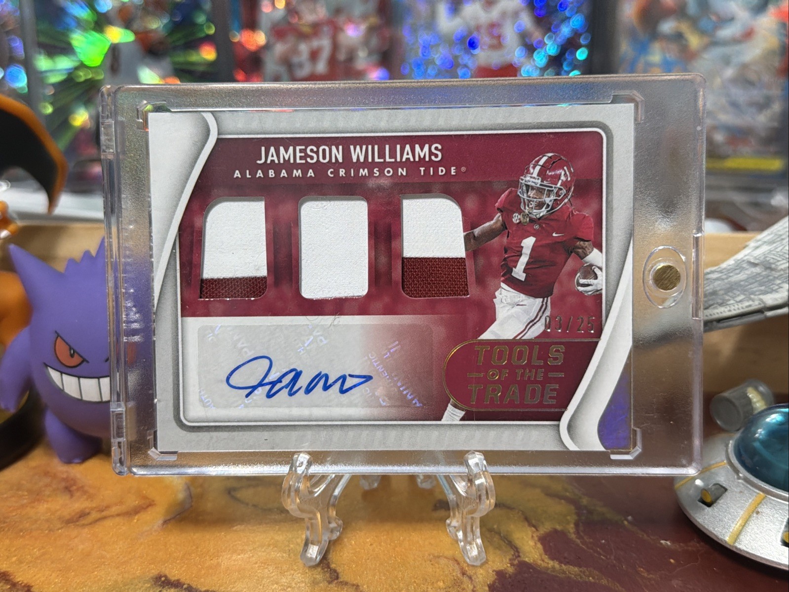Jameson Williams Panini Chronicles Draft Picks Absolute Tools of the Trade Triple Jersey Autograph #TTTJWI Base