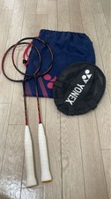 YONEX badminton racket set of 2, with head coers and racket bag