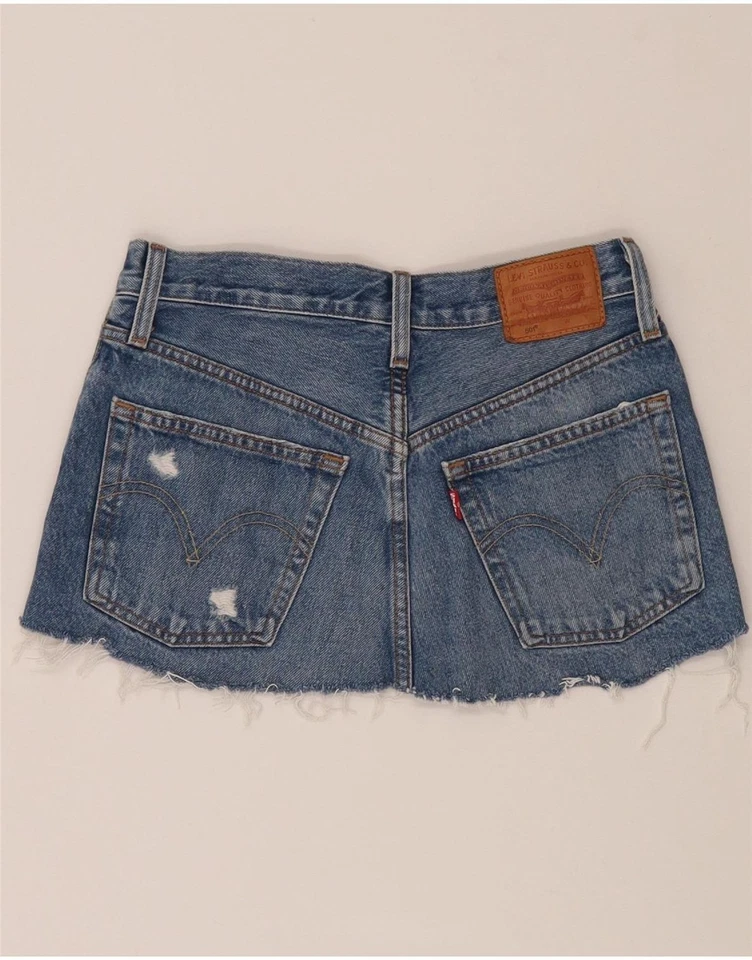 LEVI'S Womens 501 Low Waist Mini Denim Skirt W25 XS Blue Cotton JJ08 - Image 2 of 3