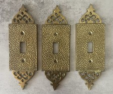 Vintage Solid Brass Switch Plate Covers Set of 3 Gothic Japan
