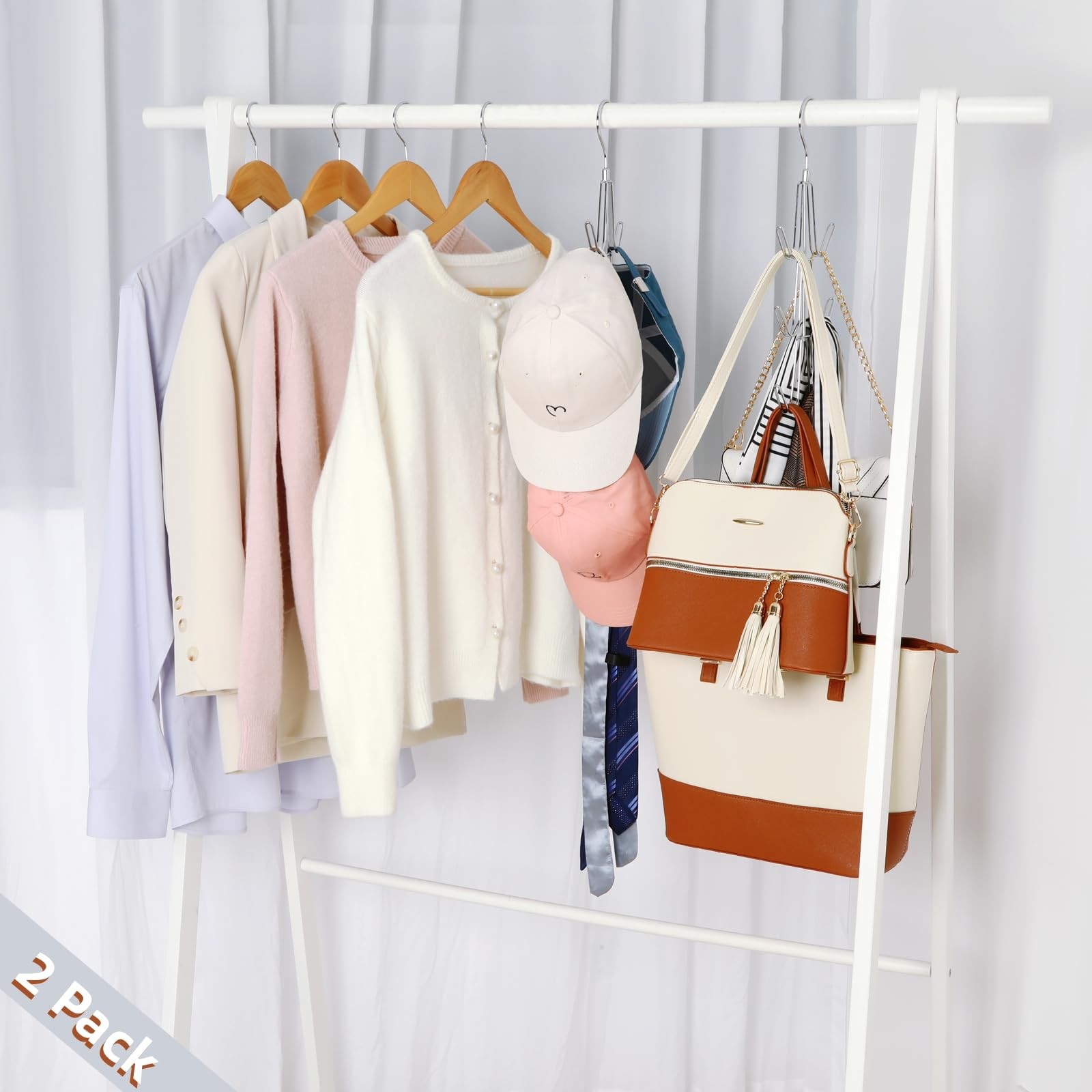 TOPIA HANGER Purse Hanger Organizer for Closet, 2-Pack Handbag Organizer Hang...