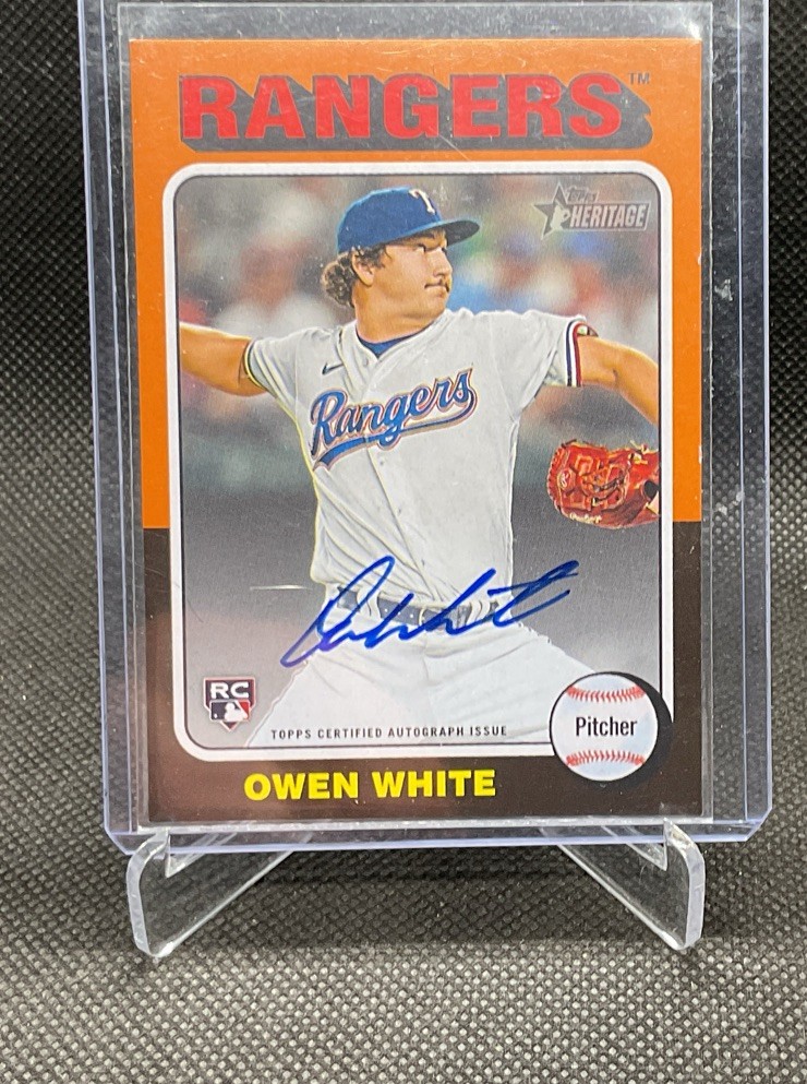 2024 Topps Heritage Owen White Real One Auto RC Rookie #ROA-OW Rangers