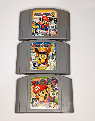 Nintendo N64 Mario Party 1 2 3 Cartridge Lot NTSC-U/C Party Games