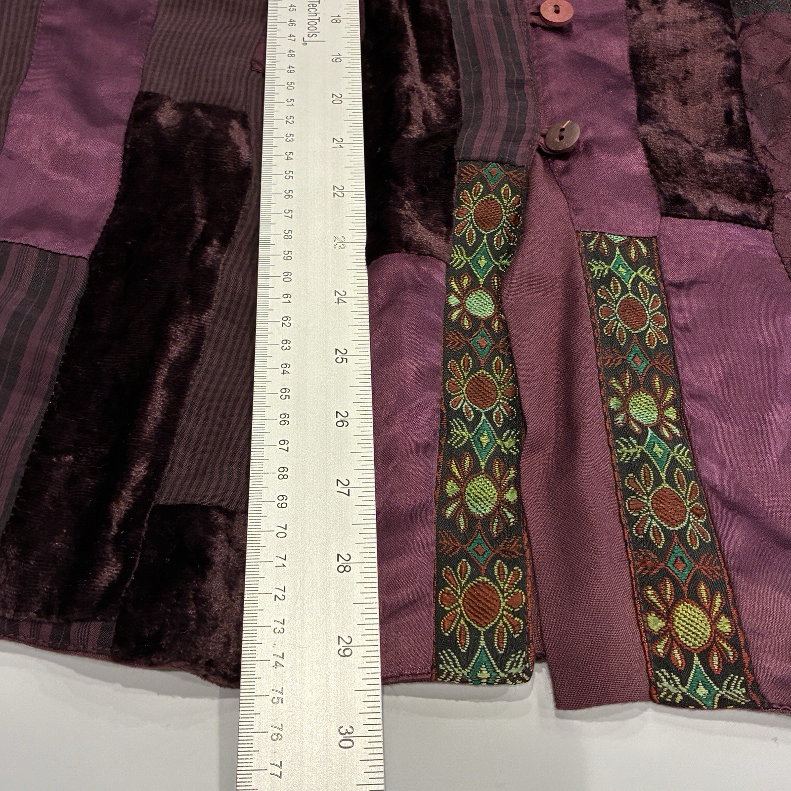 Anu Womens Purple Boho Patchwork Jacket Embroider… - image 15