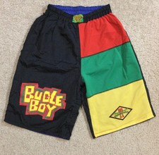 Vintage 90s Bugle Boy Color Block Reversible Mesh Water Wear Swim Trunks Boys XL