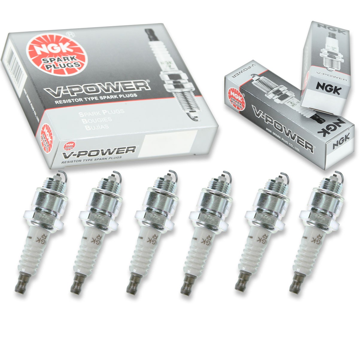 6pcs NGK 3332 V-Power XR5 Outboard Marine Spark Plug Tune Up Kit Set dq