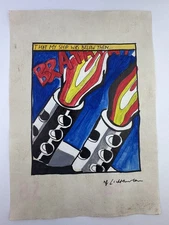Roy Lichtenstein COA Art Painting Original Drawing Vintage Paper Signed