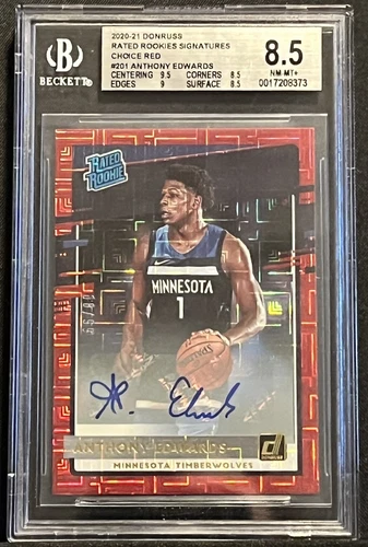2020 Panini Donruss Choice Red Signatures Anthony Edwards BGS 8.5 Rookie /99