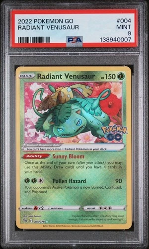 2022 VENUSAUR PSA 9 Radiant Pokemon Go #004 004/078 MINT