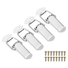 4 Pcs 0.8 Inch 201 Stainless Steel Spring Loaded Toggle Latch with Screw, Silver