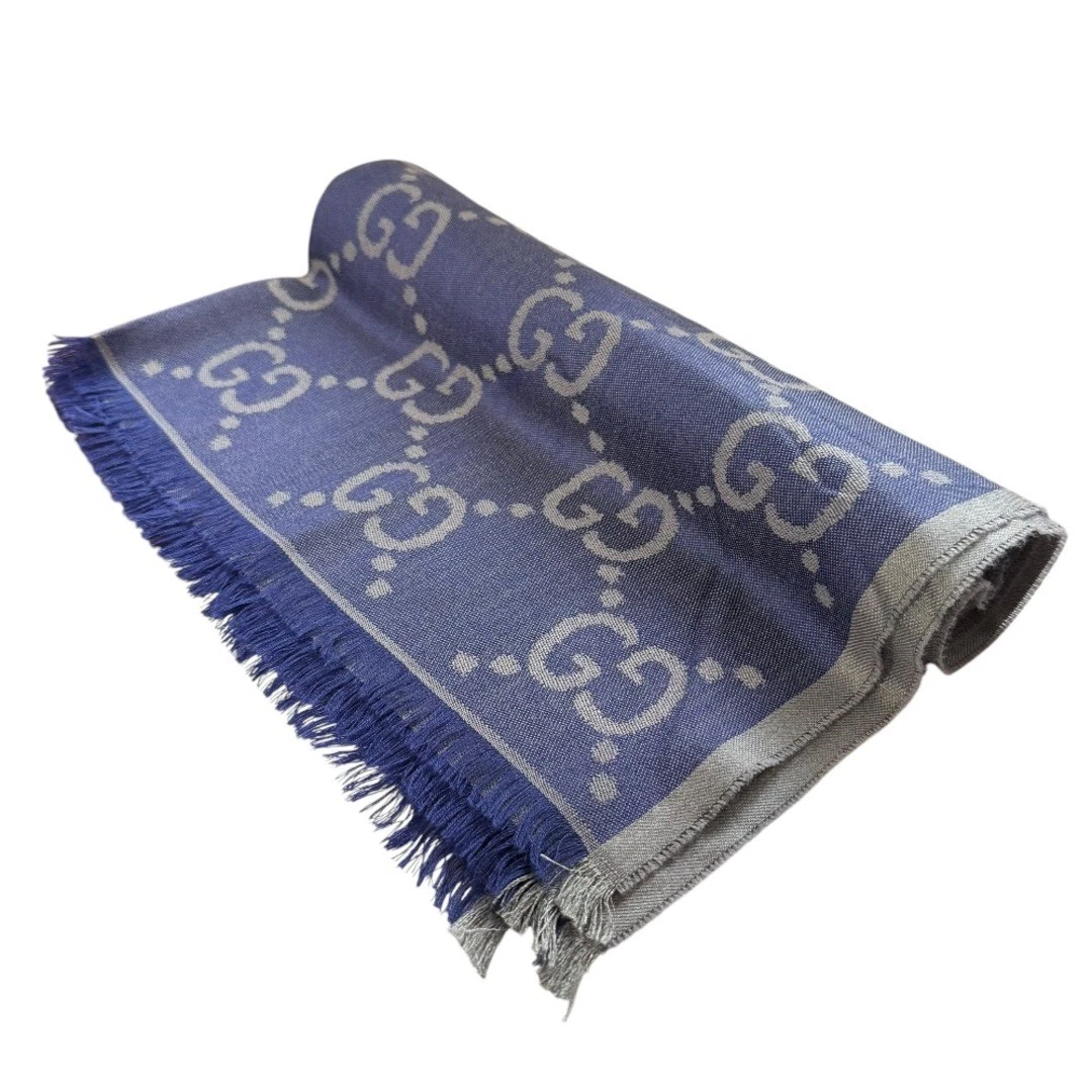 Foulard étole longue bleu homme femme motif GUCCI GG bon état