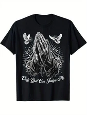 Ootd T Shirt Only God Can Judge Me Prayer Hands Chicano Tattoo Doves T-Shirt
