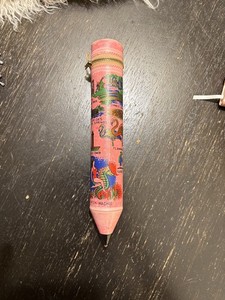 Vintage PINK Vinyl Florida Souvenir Pencil Shaped Pencil Case 10" Long
