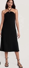 Old Navy Black Slub Knit Halter Midi Dress NWT Sleeveless Size Large