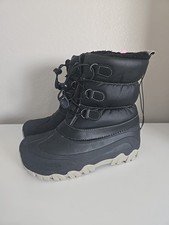 Big Kids Pull On Insulated Snow Boots Unisex Size 6 Big Kids Black Member's Mark