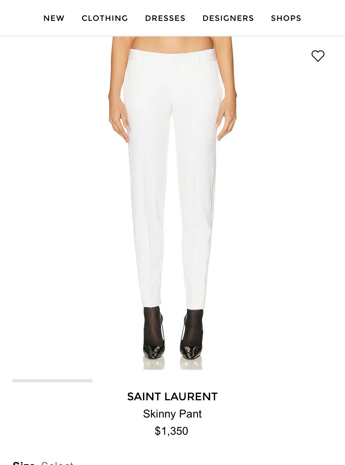 SAINT LAURENT 1350$ Pantalone smoking bianco in grana di poudre