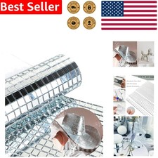 Glass Mirror Mosaic Tiles 2400pcs Square Self-Adhesive Silver DIY Crafting Decor