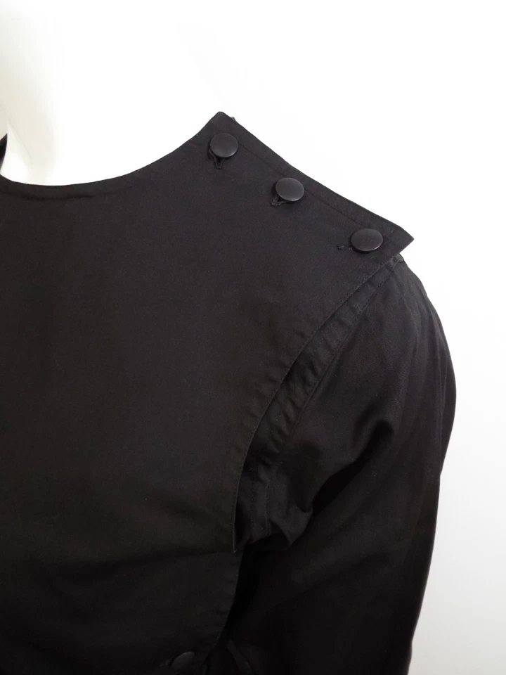 Blusa túnica vintage años 70 Yves Saint Laurent Rive Gauche negra con botones laterales 42 YSL Foto 3 de 4