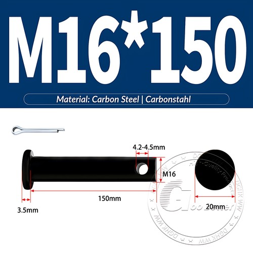 Pasador de horquilla negro pasador de bisagra pasador de retención pasador de aparejo métrico de acero al carbono M4-M30 - Imagen 140 de 201