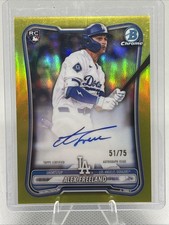 2026 Bowman- Alex Freeland /75 Auto Yellow Chrome Refractor (RC) #CRA-AF Dodgers