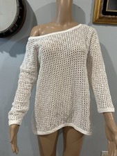 The Edge white crochet off the shoulder sweater with a boho vibe boho crochet