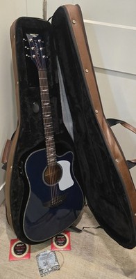 Keith Urban Nightstar Black Acoustic Electric Guitar Dark Blue,With Case PreOwn