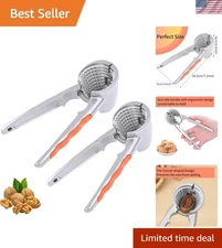 2 PCS Nut Crackers for All Nuts Heavy Duty Walnut Cracker with Non-Slip Handl...