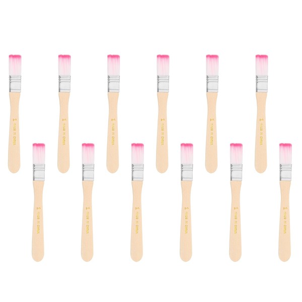 12-Teiliger Pinselset FüR Malerei, 13 Cm Nylonborsten Flachpinsel, #1 Rot/Weiß-image