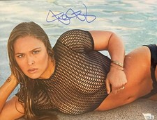 *MESH SEE THRU TOP* WWE UFC RONDA ROUSEY SIGNED 11x14 FANATICS AUTO