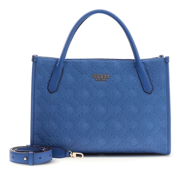 Guess Jodi Tote Handtasche UmhäNgetasche Tasche Grey Blue Logo Blau Neu-image