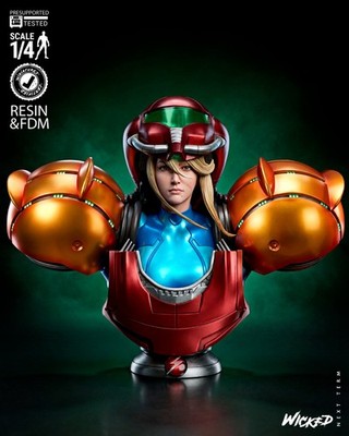 3D Printed Fan Art Samus Varia Suit Portrait Bust by Wicked3d