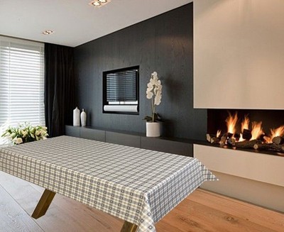 Grau Herz Karo PVC Vinyl Tischdecke Abwischbar Wachstuch Tisch Schutz C57-5