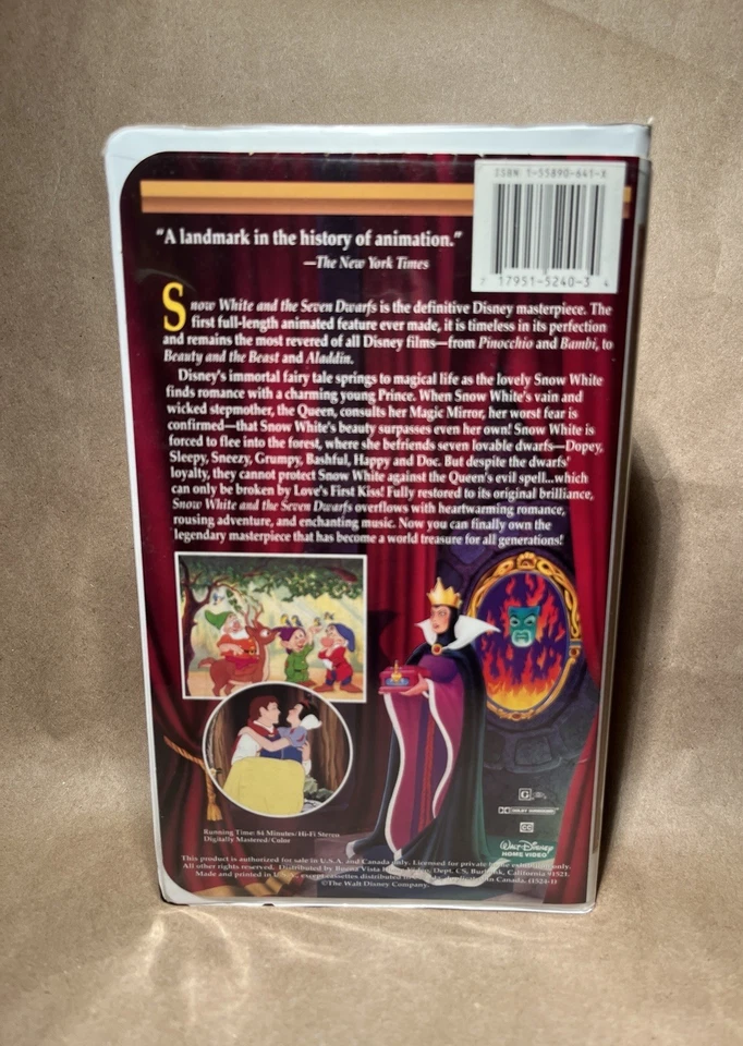 Snow White VHS - Walt Disney Masterpiece Collection #1524 - Vintage Video Tape - Image 2 of 4