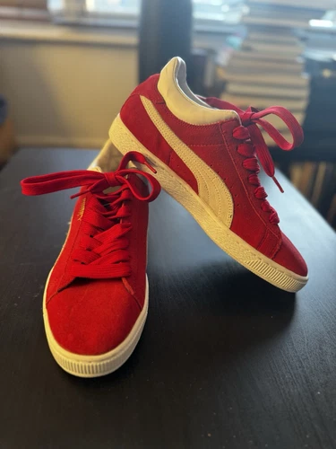 Scarpe da ginnastica PUMA Stepper rosse scamosciate UK 9 EUR 43