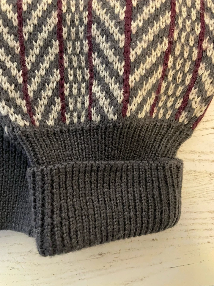 Express Cardigan Sweater Men L Vintage Hong Kong  Button Up Striped Acrylic/Wool - Image 4 of 4