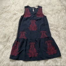 Loft Floral Embroidered Flounce Dress