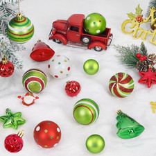 30Pcs Christmas Ball Ornaments, Red and Green Christmas Ornaments, Christmas ...