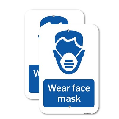 Wear Face Mask Heavy Gauge Aluminum Parking Sign Rust Proof