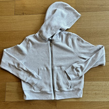 Aritzia Tna Hoodie Womens Lt. Gray Waffle Weave Crop Athletic Sweatshirt Small