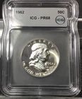 1962 Franklin Half Dollar ICG - PR68 CLASSIC ICG LABEL