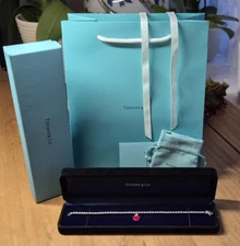 Authentic Style Tiffany Red Heart Tag Bracelet 17cm, Full Packaging