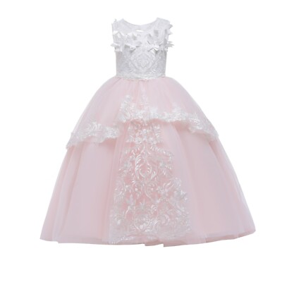 ELSA & ANNA Girl Lace Formal Ball Gown Wedding Bridesmaid Prom Dress  PNK-DRS07 | eBay