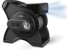 Lasko 12" High Velocity Utility Fan, 3 Speeds, Pivoting Blower, 2 Outlets