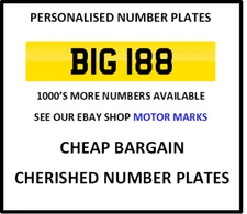 BIG 188 CHERISHED NUMBER PLATE BIG B I GIBB BIG NUMBER LARGE BIGI 88 BIGGY BIG 1