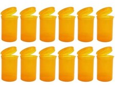 Multi-Use Airtight Empty Pill Bottles w/Hinged Lids, 30 Dram Plastic 12pk