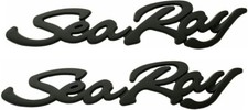 Pair Sea Ray Emblem Searay Badge Script Letters Nameplate Boat 12-3/4